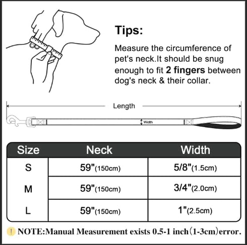 Floral Dog Leash with Soft Comfy Cotton Handle for Small Medium Large Dogs - Daily Walking (Gouache, M)