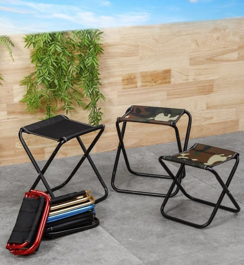 SLTG2020 10.2 10.2 11 inches Portable Folding Camping Stool, Lightweight Aluminum Frame, Black Oxford Fabric, x x
