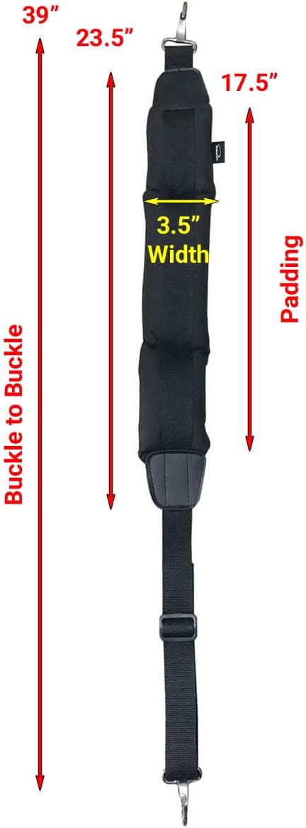 Intech Single Adjustable Golf Bag Padded Shoulder Strap Replacement, Black