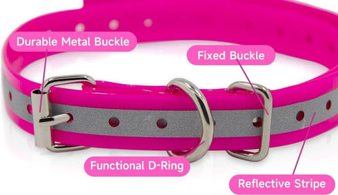 Replacement ¾” Collar Strap Bands with Double Buckle Loop for Pet Shock Bark Collars and Fences