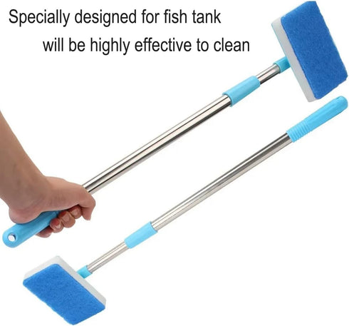 Set 1 Yamibobo Long Handle Fish Tank Sponge Brush Extendable Aquarium Fish Tank Cleaning for Glass, Fish Tank Sponge