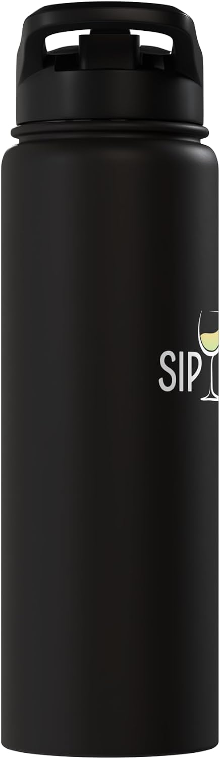 Funny Wine Drinkers Glass of Wine Humor Apparel Sip Happens Funny Wine Glass Wine Lover Drink Stainless Steel Insulated