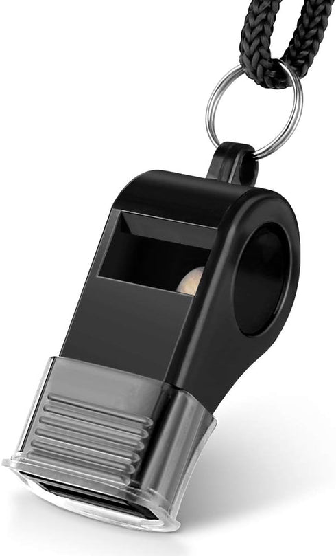 Whistle, 2 Packs Plastic Sports Whistles with Lanyard, Loud Crisp Sound for Coaches and Referees