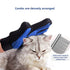 Pet Grooming Gloves - Deshedding & Hair Remover Mitts for Bathing Dogs, Cats, Rabbits, Horses (Blue) - 1 Pair Left &