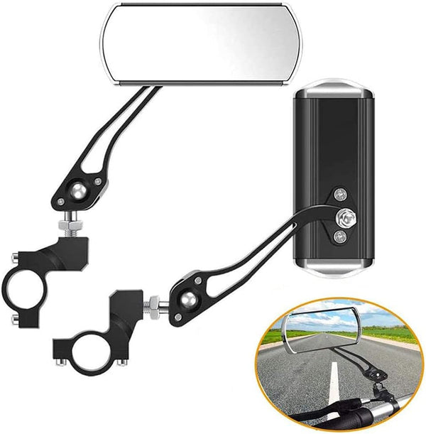 Handlebar Rearview Bike Mirrors, 2 Pack for Electric, Mountain, and Fixed Gear Bikes (Black)