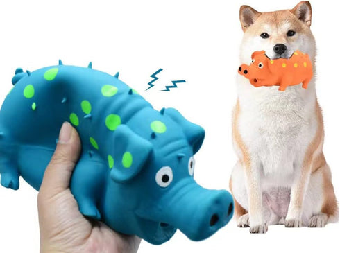 Squeaky Pig Dog Toys, 2 Pack Grunting Oinking Toy for Small Medium Large Dogs, Grunting Sound Play Dog Toy