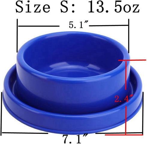 Ants Away Dog Bowl Cat Puppy Food Bowls Round No Spill Eating Feeder for Small Animals Blue S