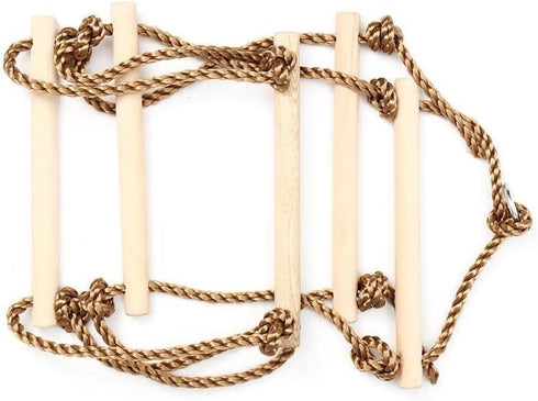 Everest's Toys 6,5 (2m) Boat Rope Ladder ft with Spring Hooks - Marine Wooden Rungs - Portable - Compact - Multipurpose