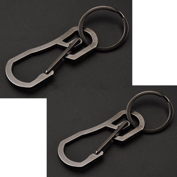 Retractable Carabiner Clip Ring Set, Titanium Keychain Quick Release Hooks for Men and Women