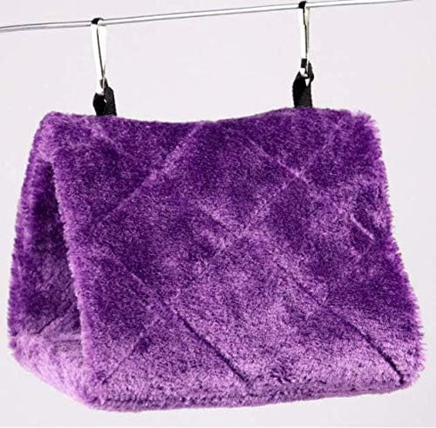 2 Pack Warm Bird Nest House Bed Hanging Hammock Toy for Pet Parrot, Parakeet, Cockatiel, Conure, Cockatoo (Purple)