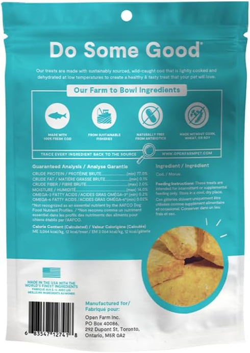 Open Farm Dehydrated Dog Treats, Gently Cooked Recipe with Natural Simple Ingredients and No Artificial Flavors or Preservatives (1Pack Dehydrated Cod)