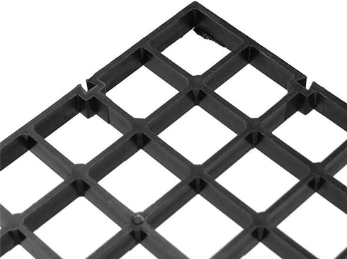 4 Pcs Aquarium Divider Tray, Plastic Grid Egg Crate Light Diffuser with 8 Pcs Sucker Clip (Black)