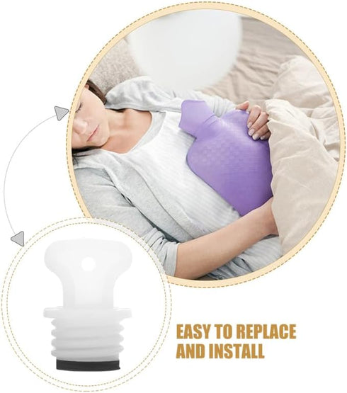 SHERCHPRY Leakproof Rubber Water Bottle Stoppers Durable Sealing Caps for Hot Water Bags Compact Design for Stylish