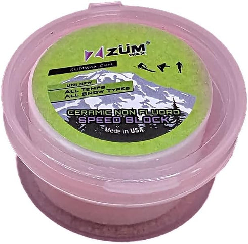 ZUMWax Non Fluoro Ultra Performance Speed Block Tab Wax for Competition Ski/Snowboard/Nordic/Cross-Country