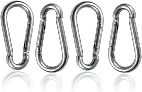 ReNext 4 Pack 2 Inch Stainless Steel 304 Spring Snap Link Hook Carabiner, Set of 4, Not for Climbing