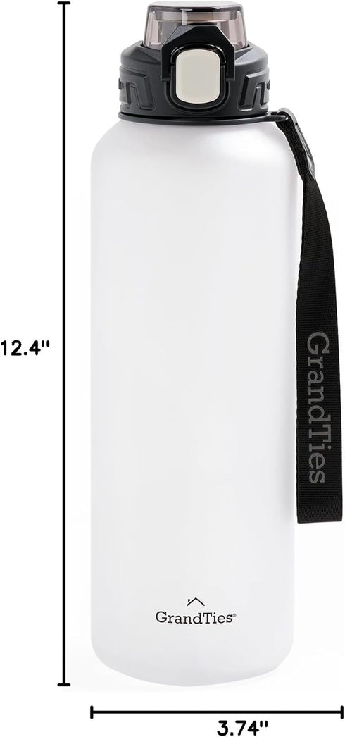GRANDTIES Sports Tritan Plastic Water Bottle with Straw, Leakproof BPA Free, Dishwasher Safe for Gym and Outdoor