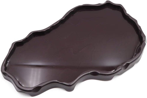 Reptile Food and Water Bowl Dish, Large Tortoise Water Bowl for Turtle, Lizard, Snake, Gecko, Ball Python, Brown