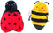 ZippyPaws 2 Squeaky and Crinkly Dog Toys - Bee and Ladybug