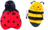 ZippyPaws 2 Squeaky and Crinkly Dog Toys - Bee and Ladybug