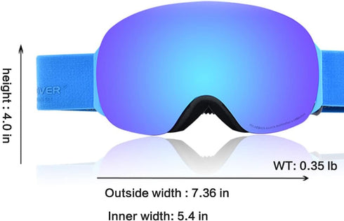 Magnetic Adsorption Lens Anti Fog Ski Goggles - Replaceable Lenses with UV Protection, Ultra HD Comfy