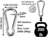 Heavy Duty Bushcraft Stainless Steel Carabiner Spring Snap Clip Link Hooks, 200-500lb Load, 2-12 Packs