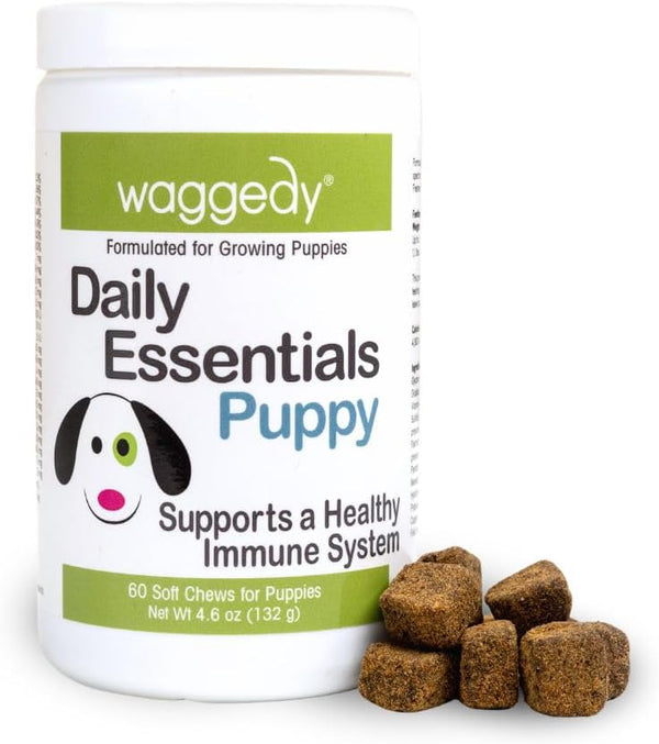 waggedy Daily Essentials Puppy — Full-Spectrum Functional Treats, Dog Supplements & Vitamins for Small or Large Breed