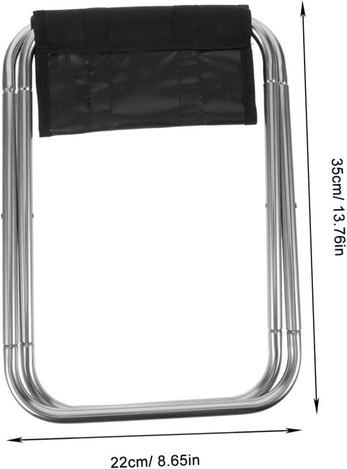STOBAZA Portable Lightweight Aluminum Folding Stool Ergonomic Compact Bench with Storage Bag for Camping Fishing
