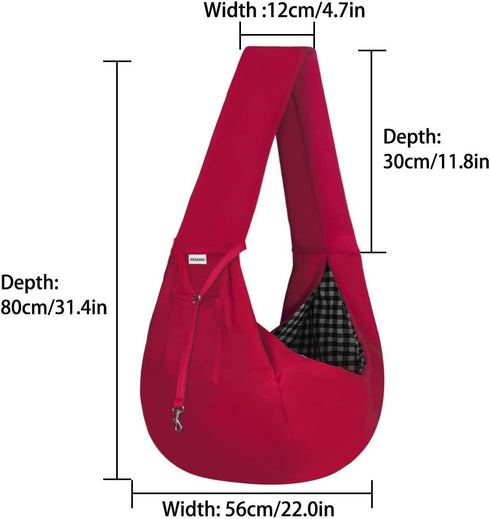 FDJASGY Small Pet Sling Carrier - Hands Free Reversible Pet Papoose Bag with Safety Belt for Outdoor