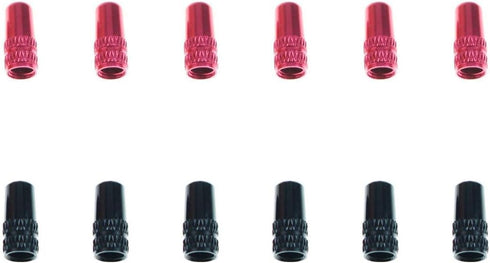 Presta Valve Core (12 Pack) and 12 Anodized Alloy Presta Valve Caps for Tubeless Road & MTB Bike
