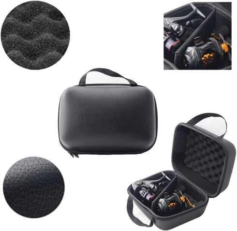 Fishing Reel Bag, Portable Shockproof Waterproof Case for Baitcasting & Spinning Reels (L)