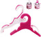 Pet Clothing Hanger, 10PCS Plastic Anti-Skid Rack for Small Animals (Pink, S)