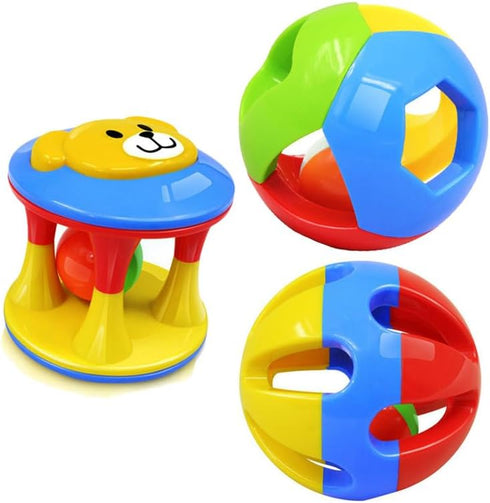 Colorful Interactive Dog Toys for Medium to Large Breed Dogs, Hollow Ball with Bell Inside for Relieving Boredom