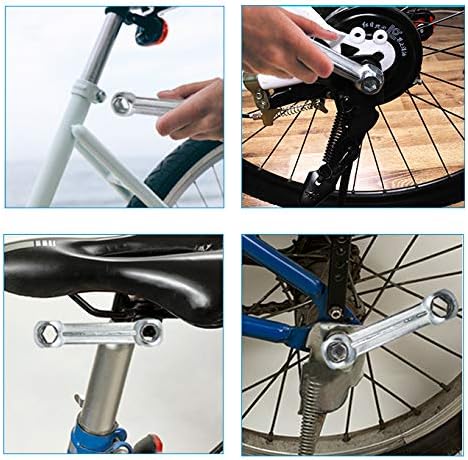WOTOW Bike Repair Tool Kit, 10 in 1 Heavy Duty Reinforced Metal Bicycle Spanner for Cycling