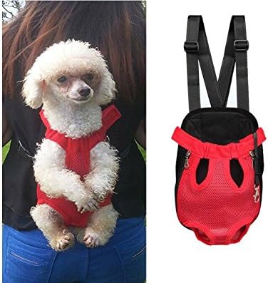 Pet Dog Carrier Backpack - Mesh Camouflage Outdoor Travel Bag for Small Dogs and Cats (XL, Red)