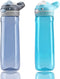 DEARART 2-Pack 26oz Grey and Sky Blue Water Bottles No Straw, Easy