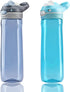 DEARART 2-Pack 26oz Grey and Sky Blue Water Bottles No Straw, Easy