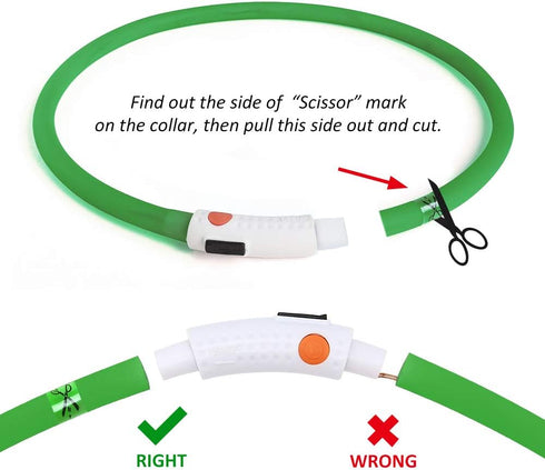 BSEEN Light Up Dog Collars, Silicone LED Dog Collar, Cuttable Lighted Puppy Collar for Small Medium Large Dogs