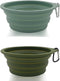 2 Pack Collapsible Dog Travel Bowls, 21oz/600ml, 100% Food Grade Silicone, Portable Pet Dishes, BPA Free