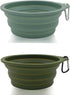 2 Pack Collapsible Dog Travel Bowls, 21oz/600ml, 100% Food Grade Silicone, Portable Pet Dishes, BPA Free