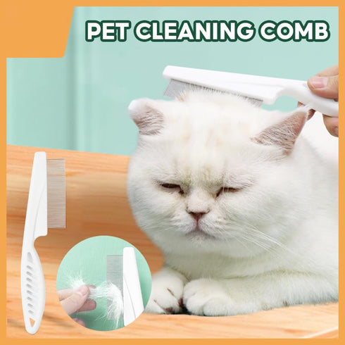 Pet Hair Comb, Multifunctional Flea Comb for Dog and Cat, 2 in 1 Grooming Tool for Face and Paws