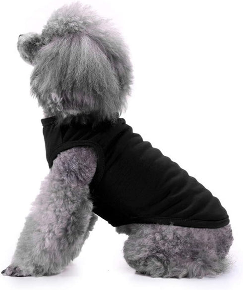 Chol&Vivi Dog Clothes, 2pcs Soft Cotton T-Shirts for Small to Extra Large Dogs (Black and Dark Green, M (18" Chest))