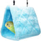 Pet Bird Nest Hammock Hanging Cave Bed - Plush Snuggle Happy Hut Tent (Medium, Blue)