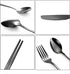 Travel Utensils Set, 18/8 Stainless Steel 4pcs Cutlery, Portable Camp Reusable Flatware with Case (Black)
