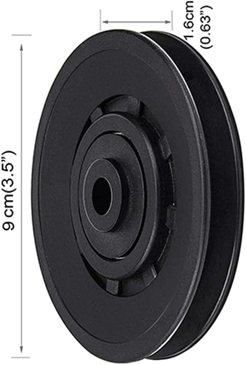Pulley Wheel for Gym Equipment, 90mm/3.5" Nylon Bearing Replacement Wheel for Cable Machines