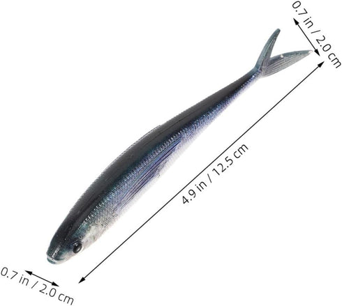 3D Soft Bionic Sea Fishing Lure Pair for Saltwater Tuna Fishing, Reusable PVC Artificial Swimbait Sinking Lures