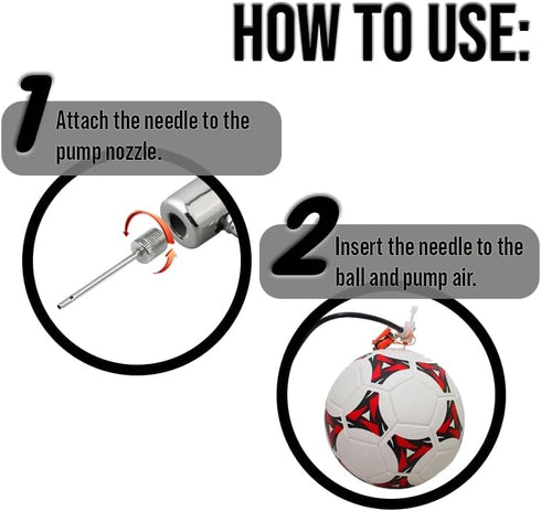 6 Mobi Lock Pcs Ball Pump Inflation Needle - Stainless Steel Air Pump Needles - Ideal for Blowing Up Football