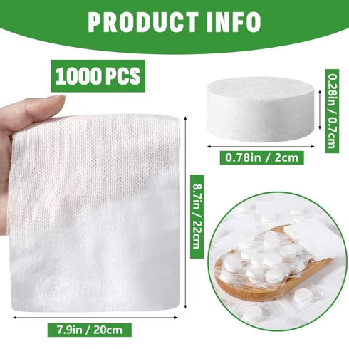 NUITPY 1000 PCS Compressed Towel, Mini Compressed Towel Tablets, Disposable Compressed Face Towels, Camping Towel