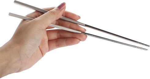Ultralight Titanium Solid Chopsticks, Long Handle Utensil Set for Camping, Hiking, Backpacking & Home