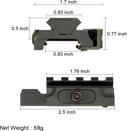 ohhunt QD Riser Mount 20mm Rail for Red Dot Sights