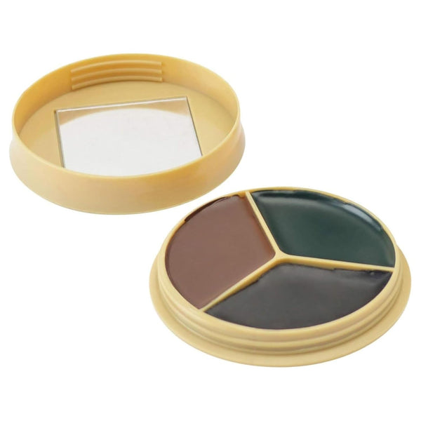 HME Camo Face Paint Kit with Mirror, Long-Lasting Non-Glare Makeup for Hunting, 3 Colors in Compact Case